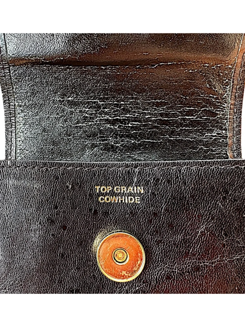 Vintage Black Leather Checkbook / Eyewear Soft Pouch Case 3.5”x7”